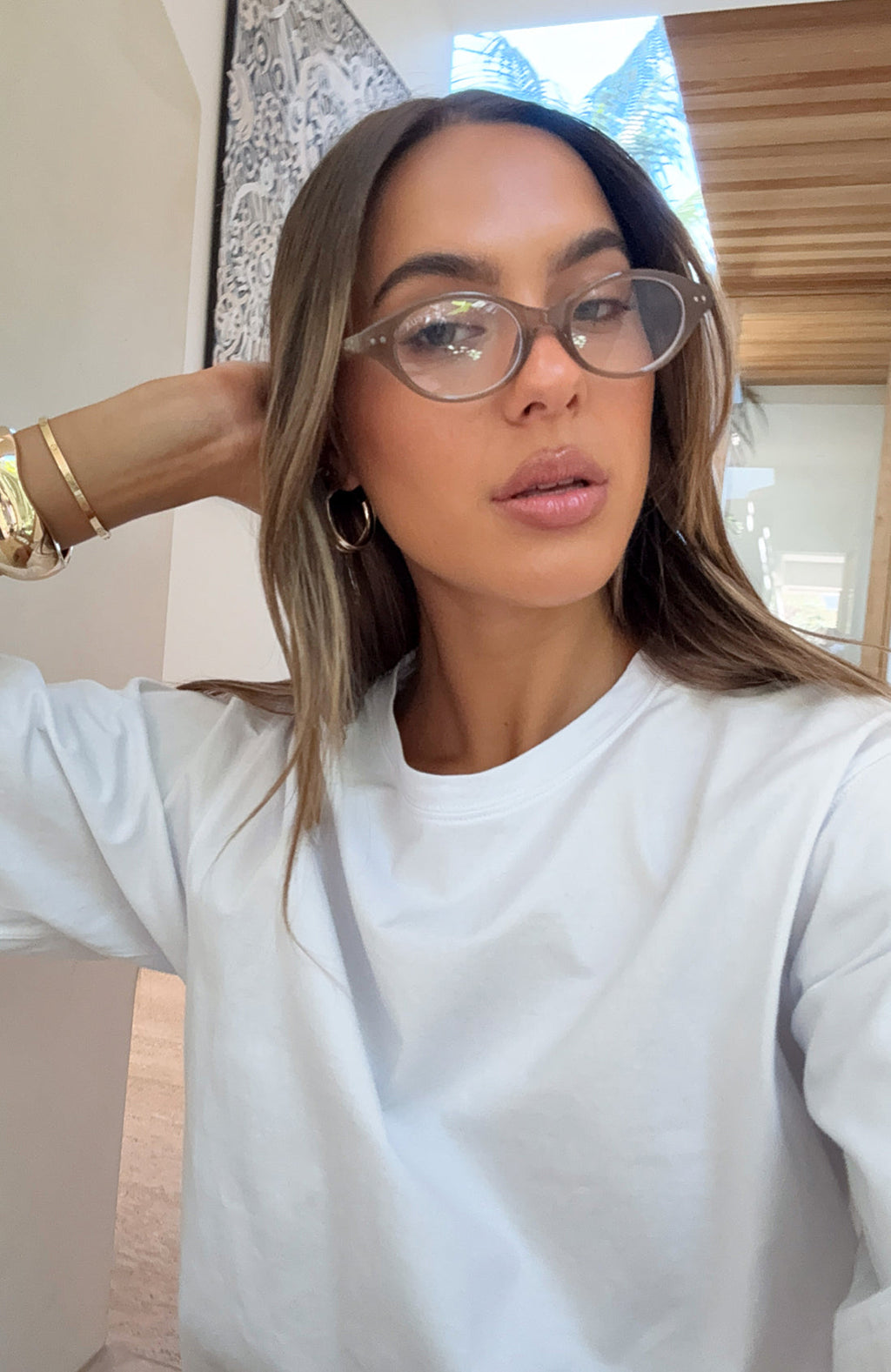 White Fox Rayne Blue Light Glasses Biscuit