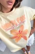 White Fox Got That Glow Oversized Tee Lemon