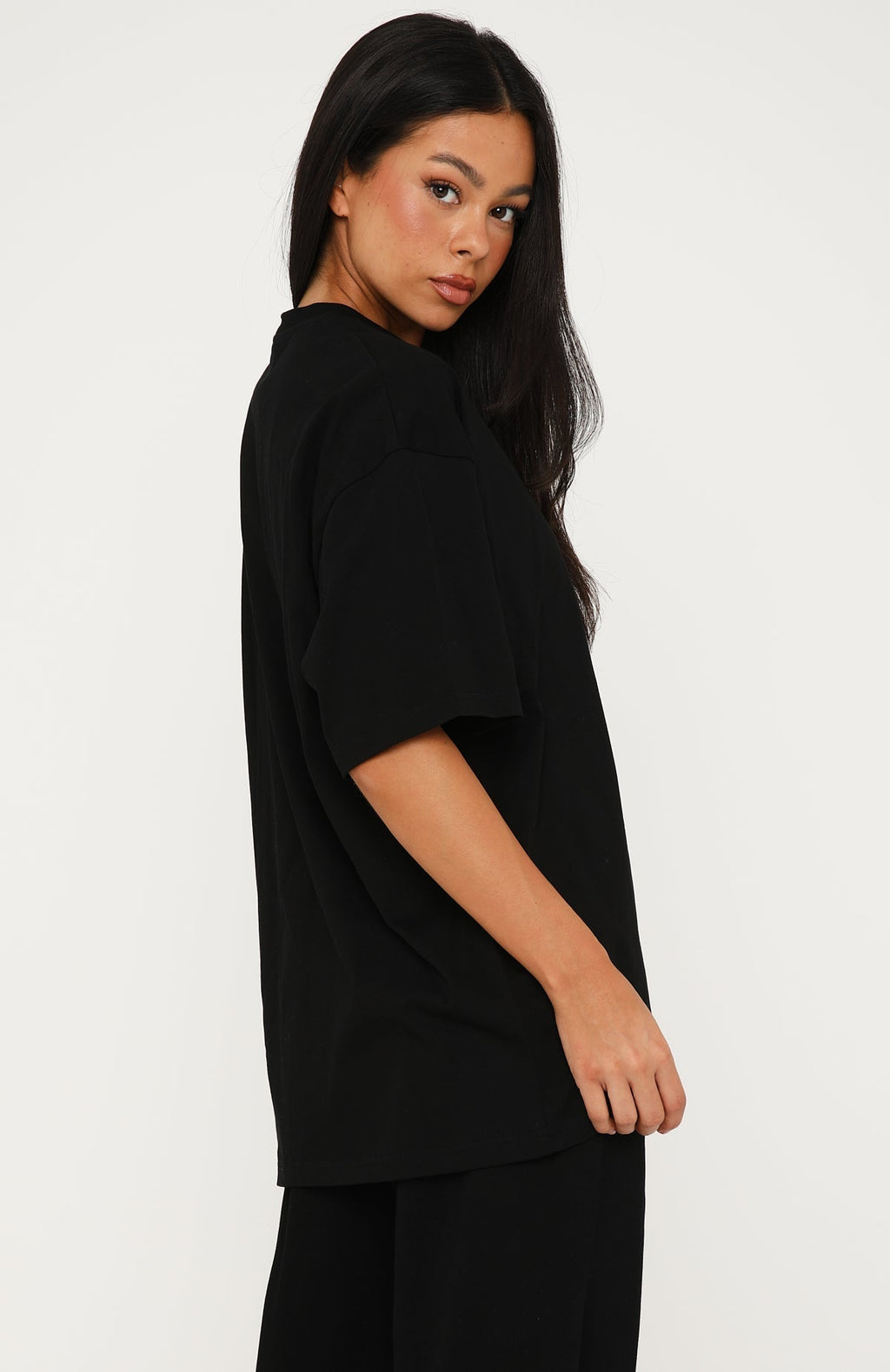 White Fox Core Classic Oversized Tee Black