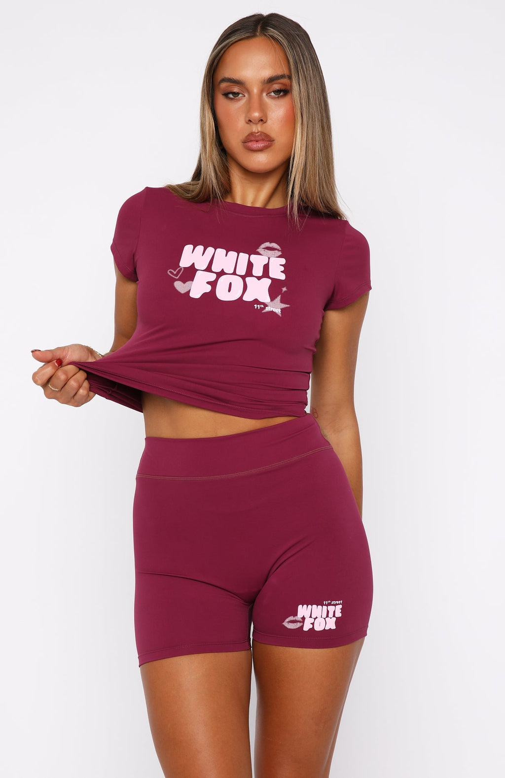 White Fox 11th Street Sweet Kisses Bike Shorts Very Berry