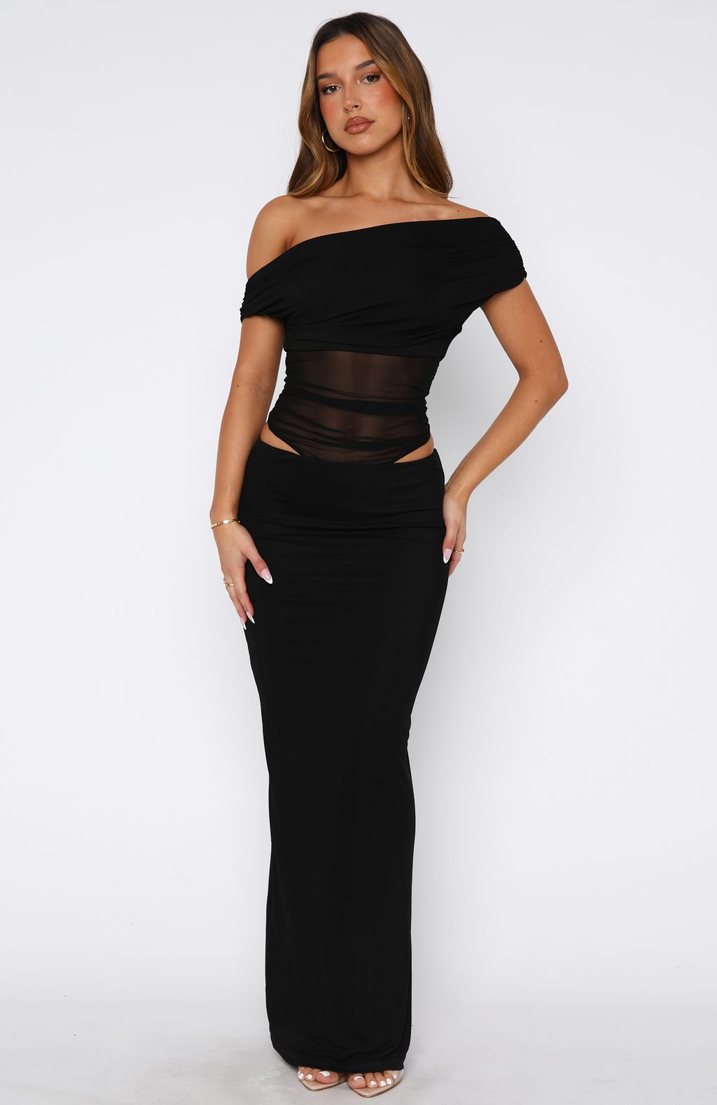 White Fox Girls Night Maxi Dress Black