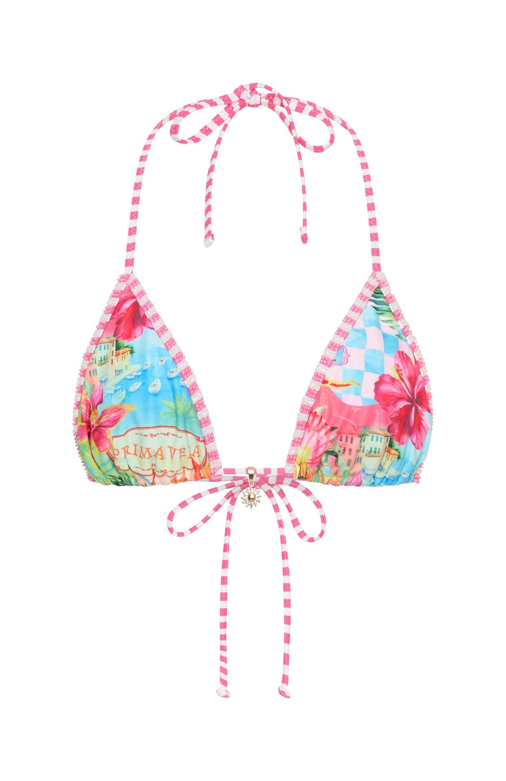 White Fox Sorella Beaded Bikini Top Island Time