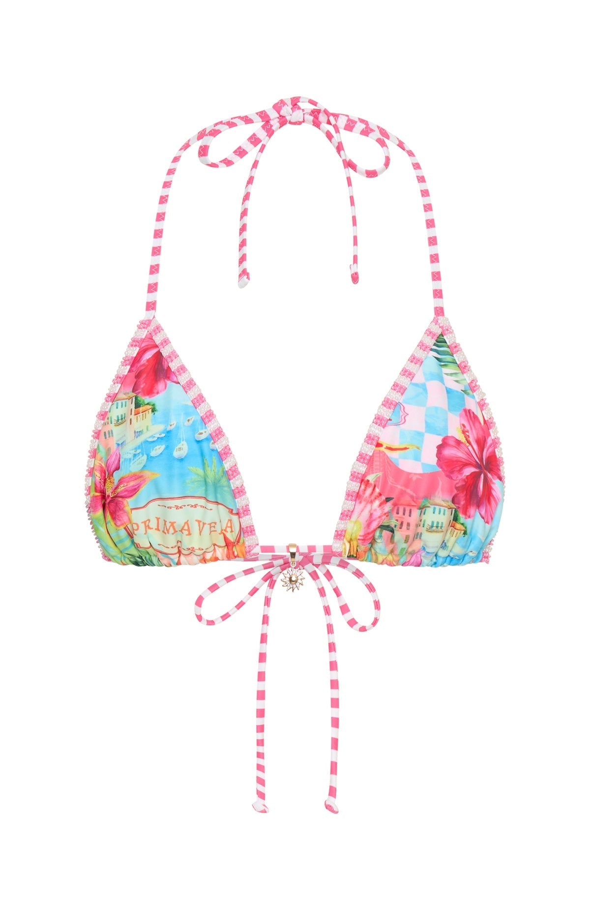 White Fox Sorella Beaded Bikini Top Island Time