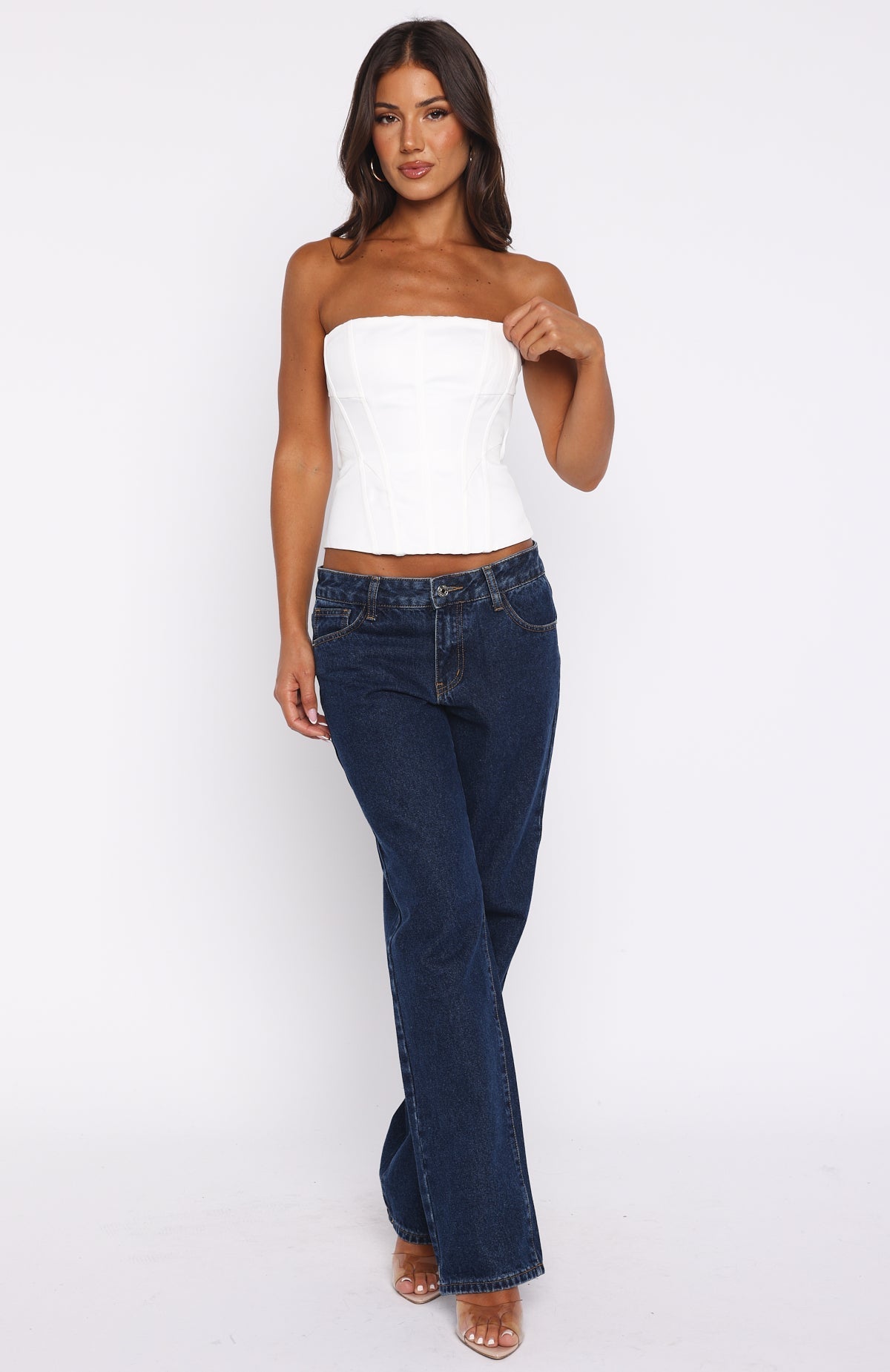 White Fox Admired By All Strapless Bustier White