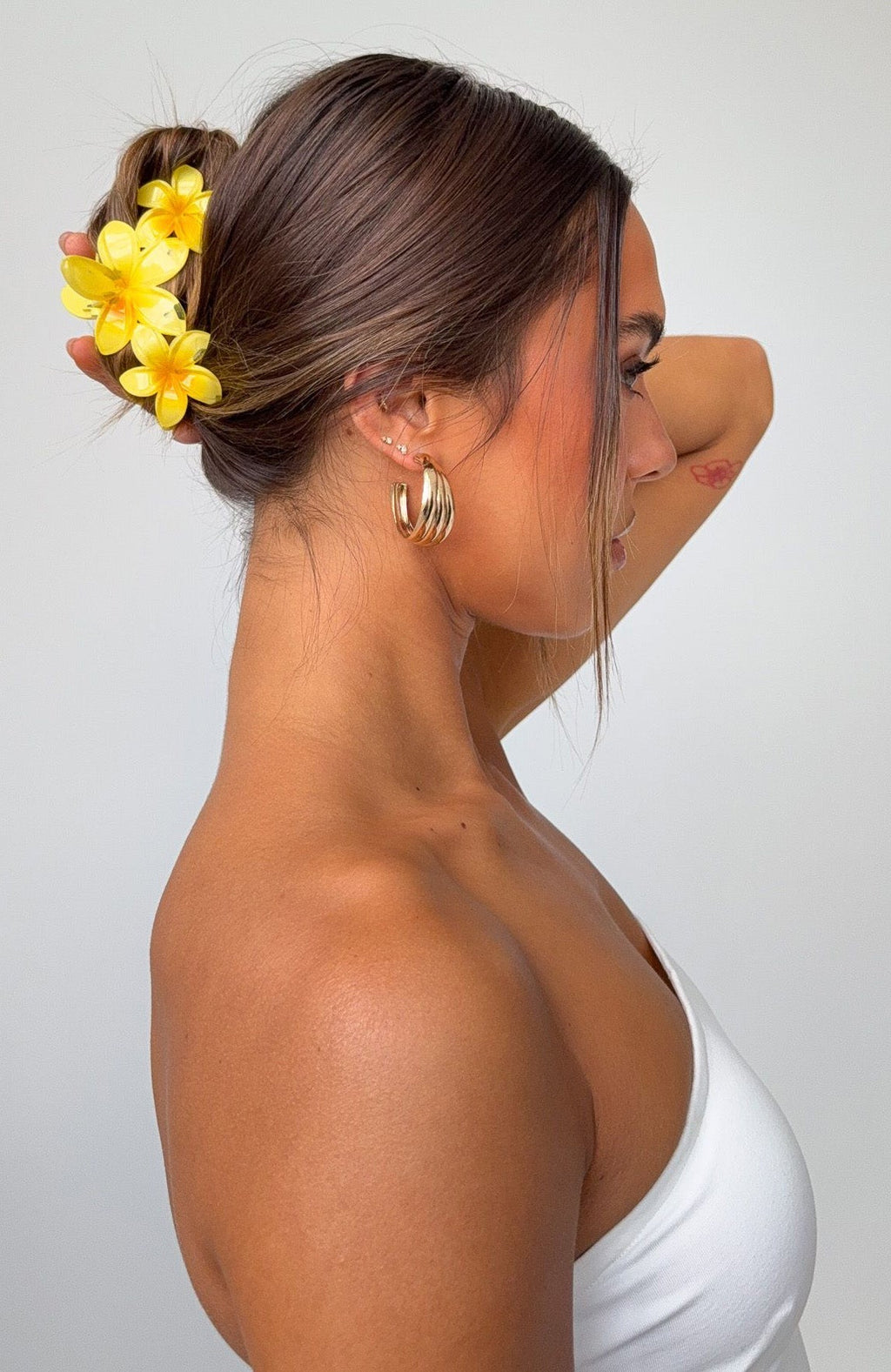 White Fox Parker Hair Clip Yellow