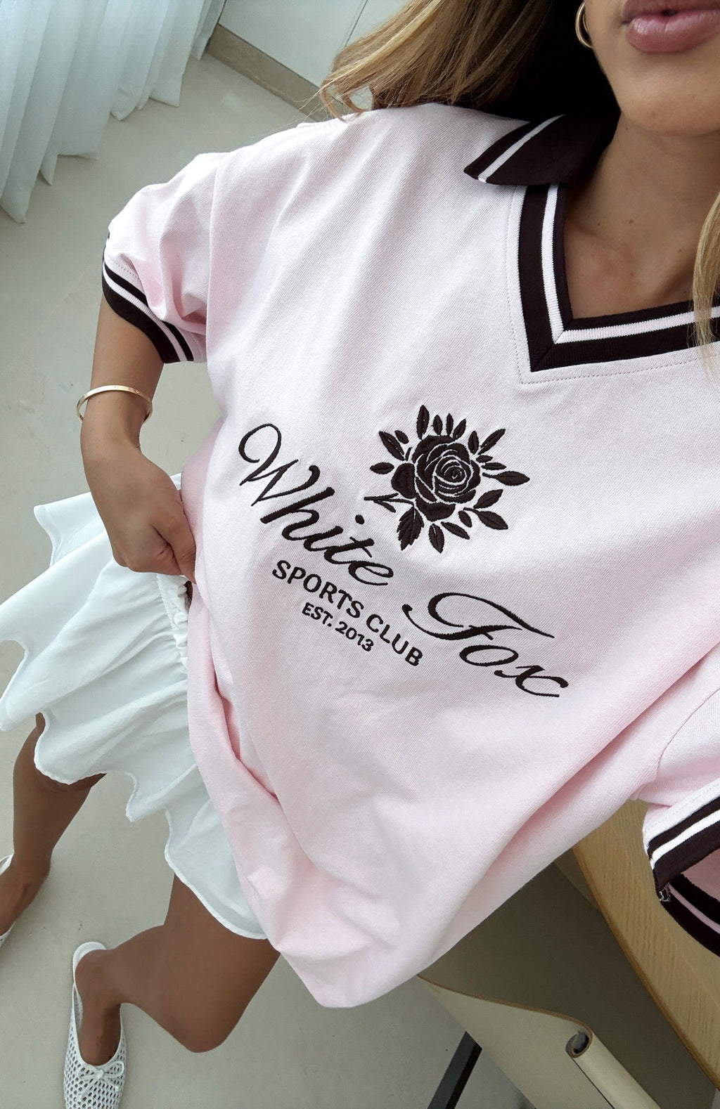 White Fox Along The Way Oversized Jersey Pink