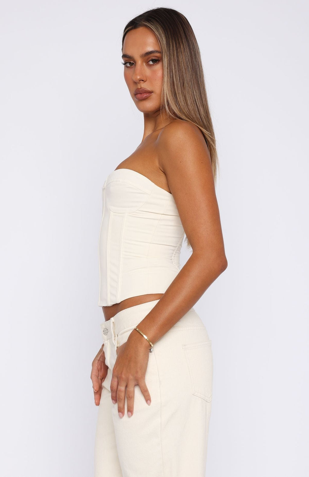 White Fox Little Lies Bustier Off White