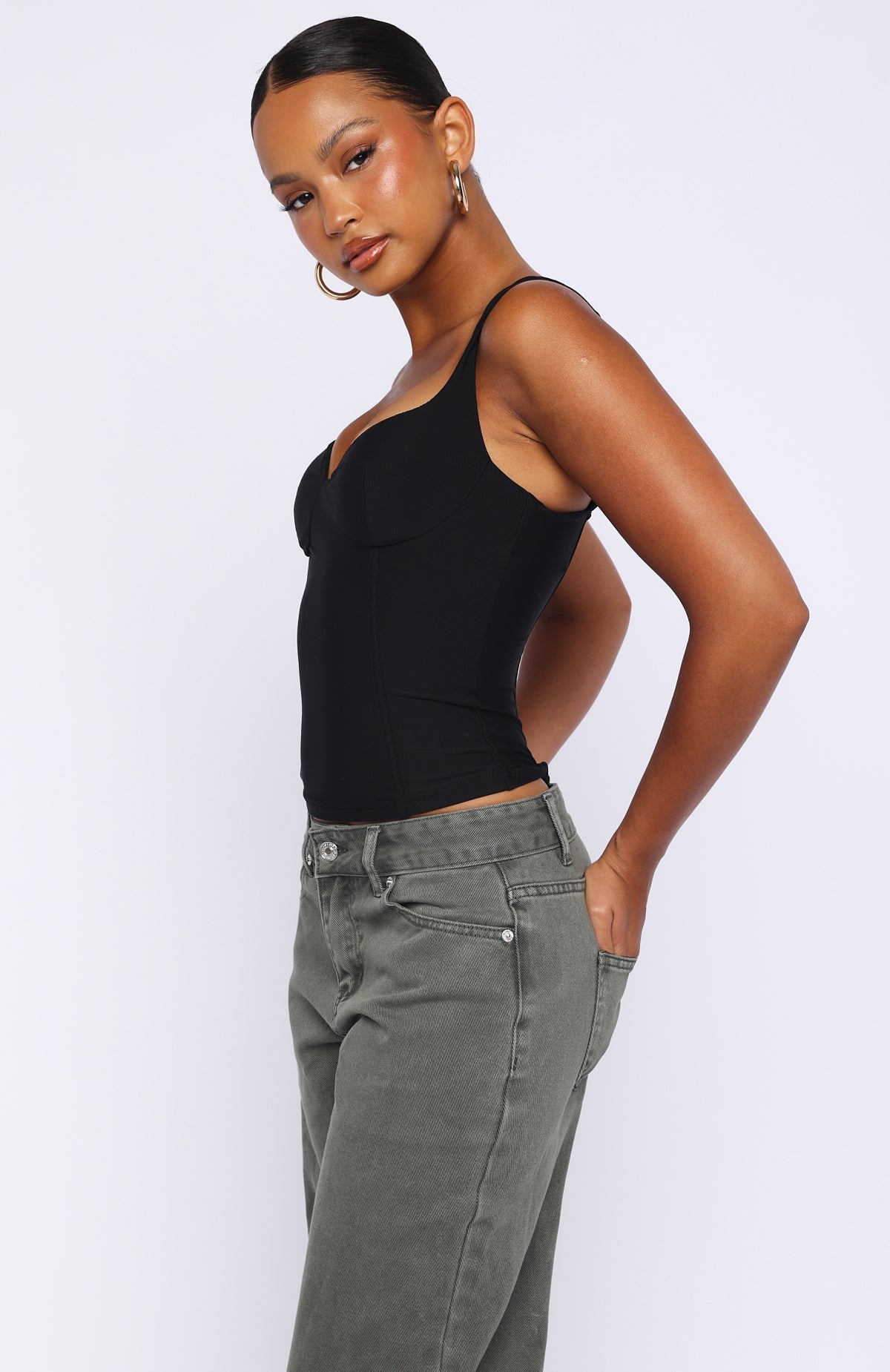 White Fox Club Party Top Black