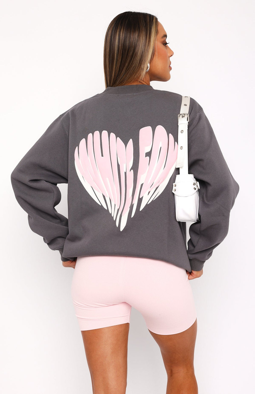 White Fox Love Burst Oversized Sweater Volcanic