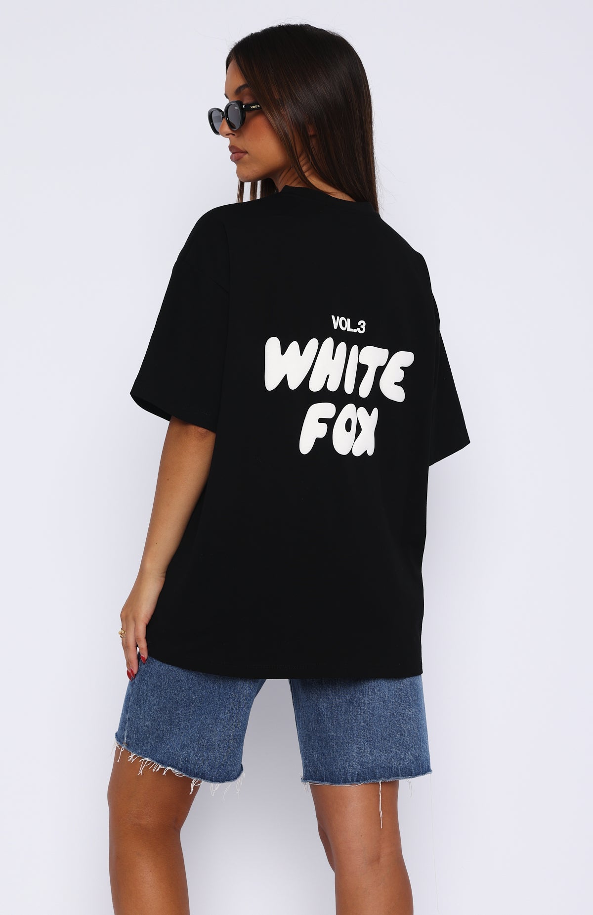 White Fox Offstage Back Graphic Oversized Tee Monochrome