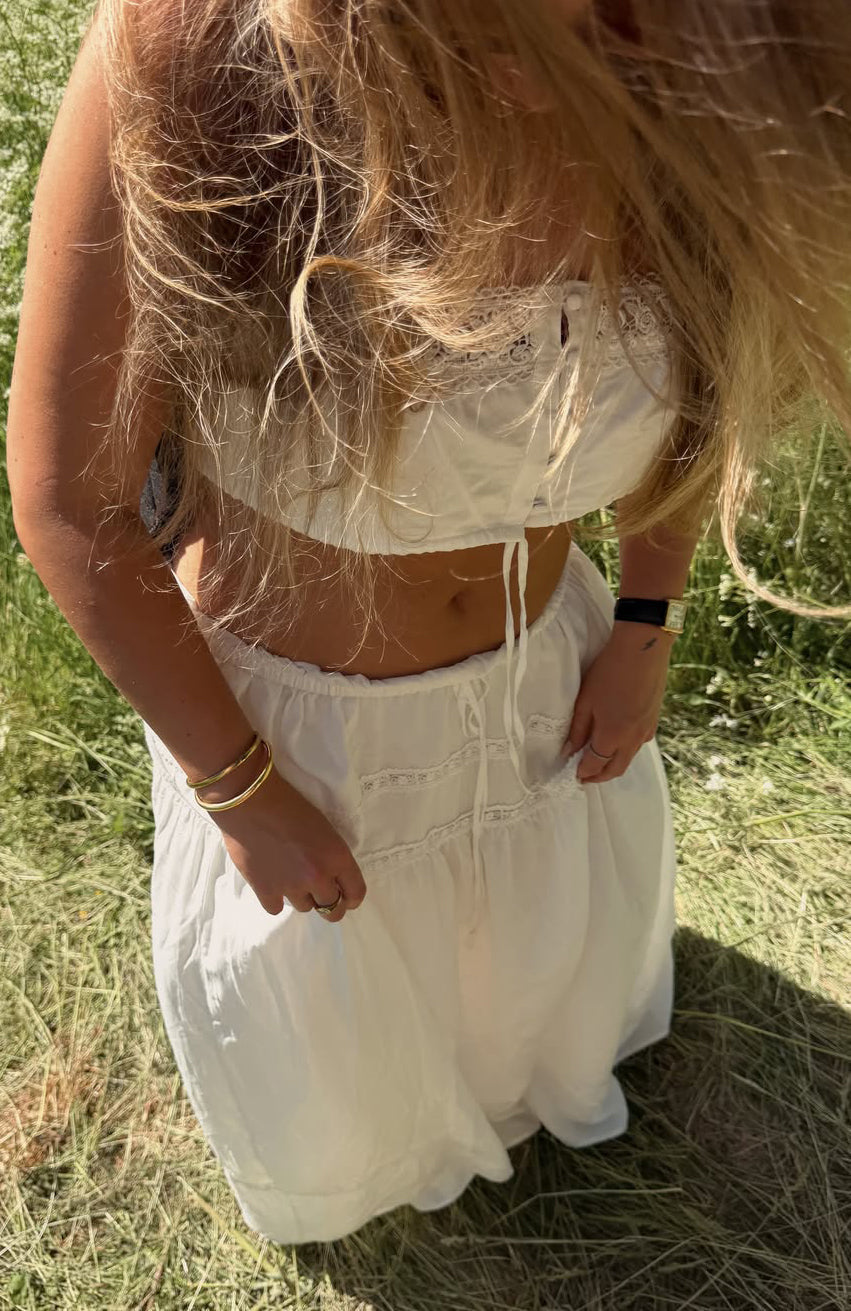 White Fox Keep It Loud Maxi Skirt White