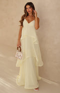 White Fox Twirl With Me Maxi Dress Lemon