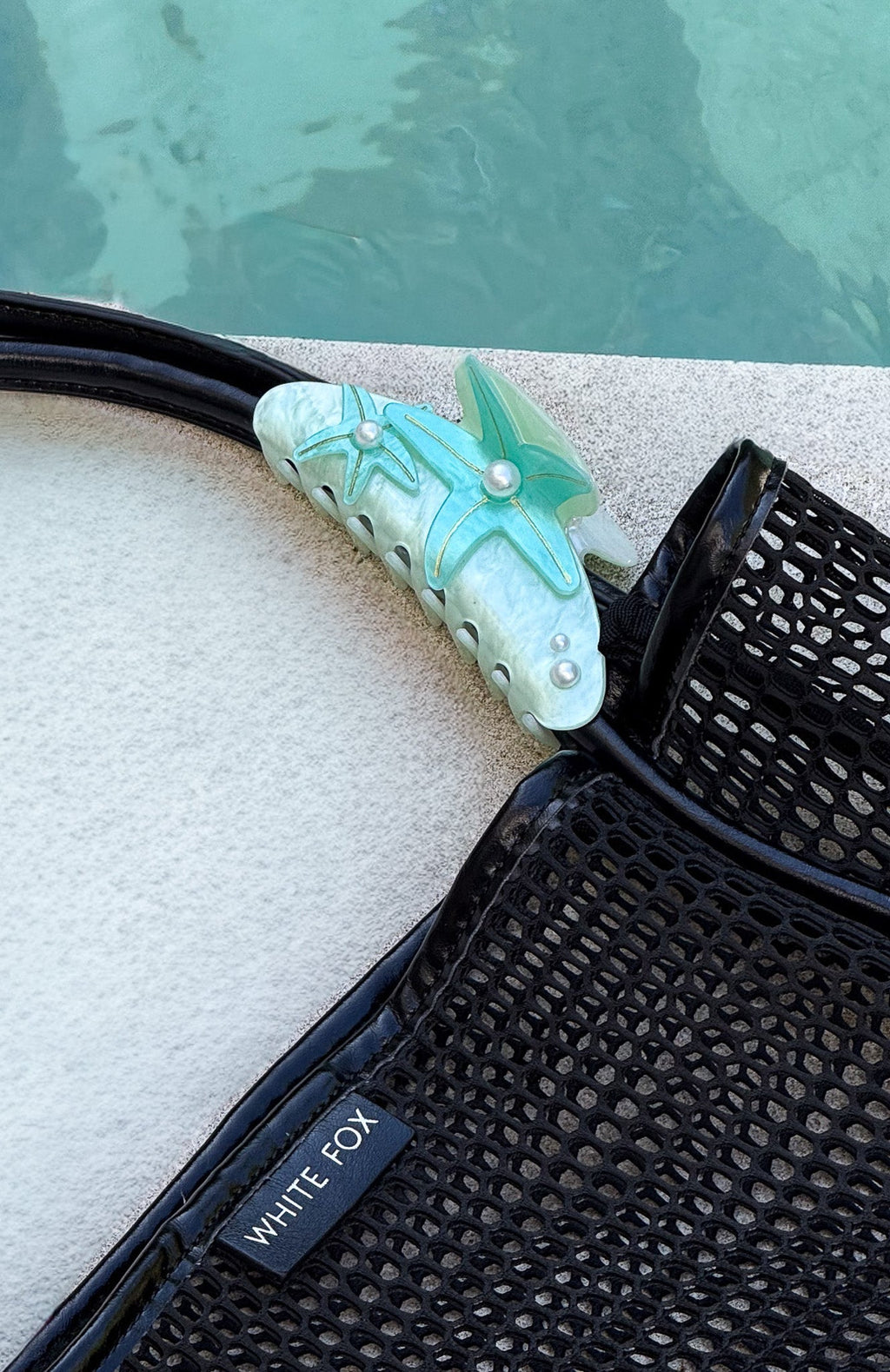 White Fox Egon Hair Clip Aqua