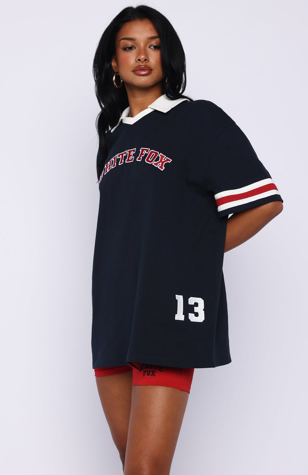 White Fox Break It Up Oversized Jersey Navy