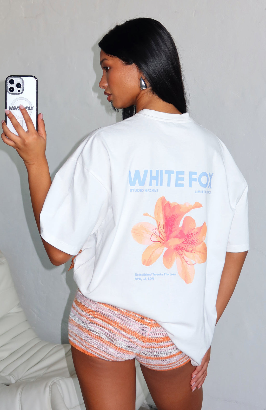 White Fox Care For You Oversized Tee White