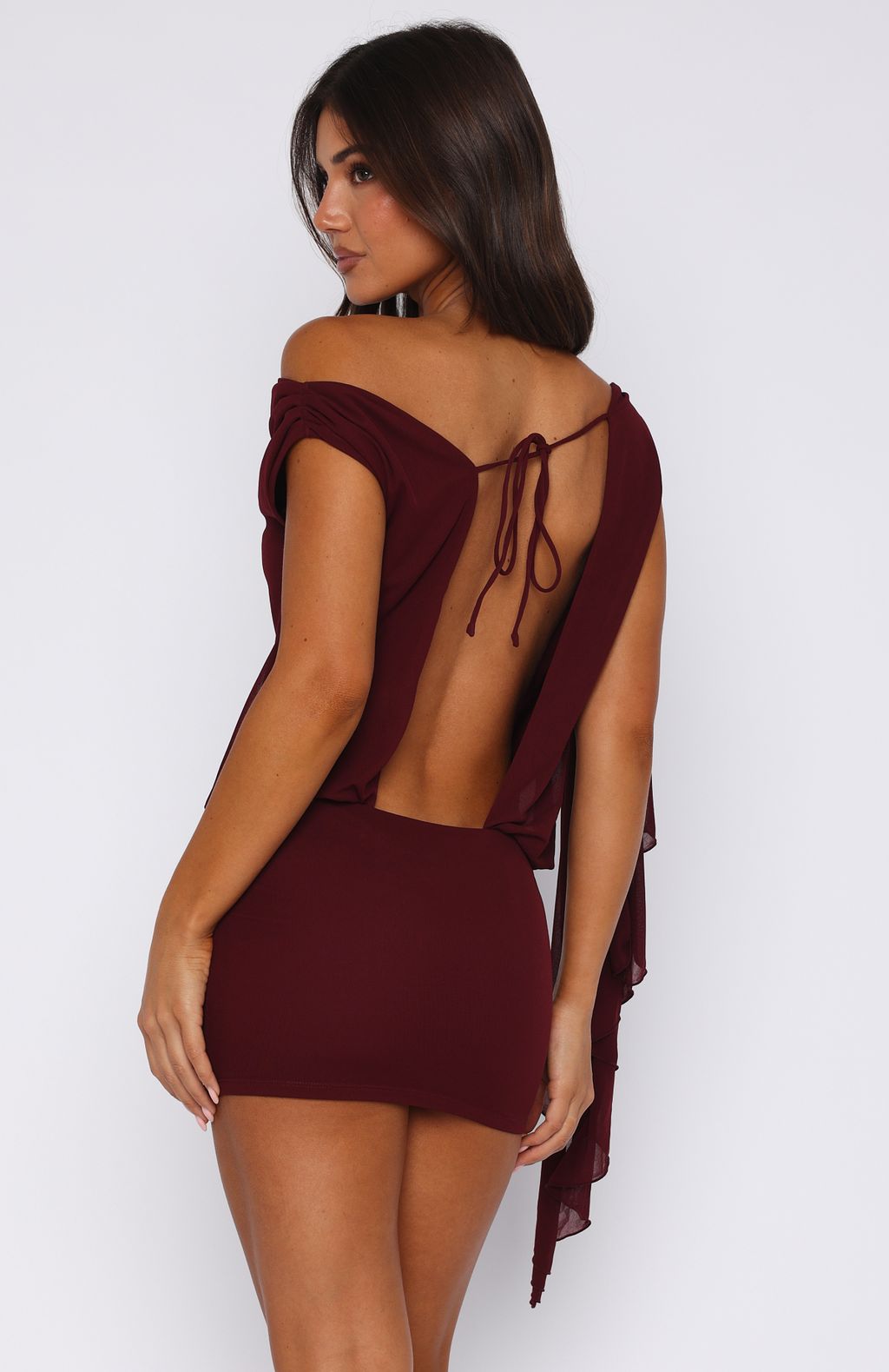 White Fox Sicilian Dreams Mini Dress Wine