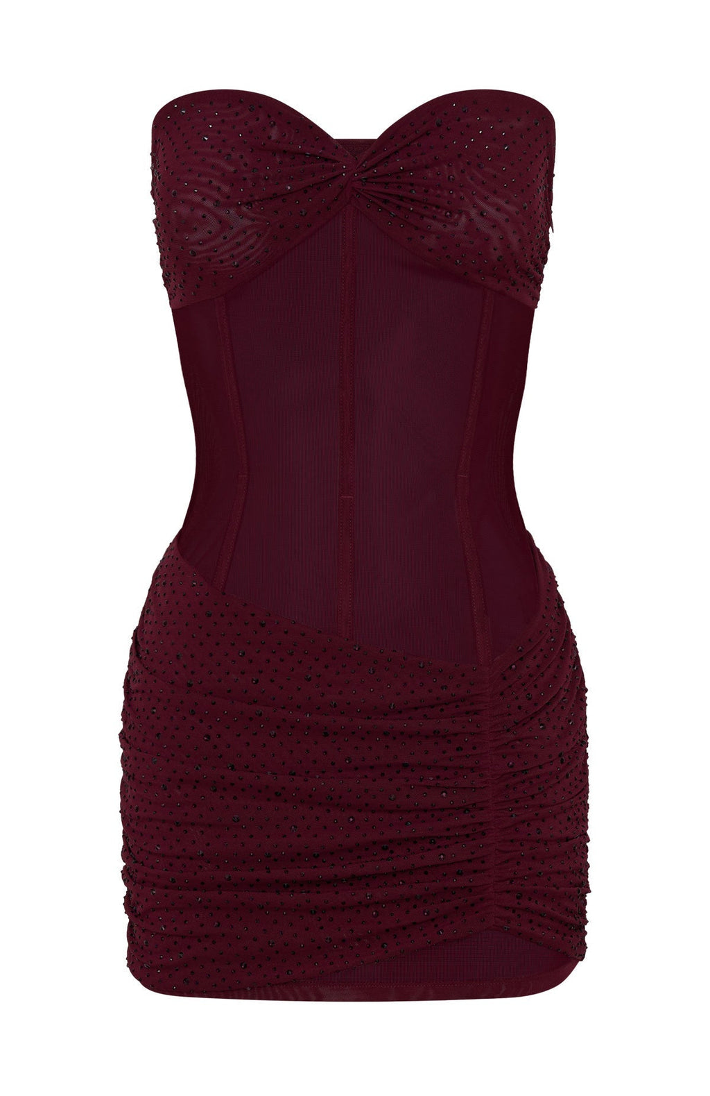 White Fox Can't Compare Embellished Mini Dress Burgundy