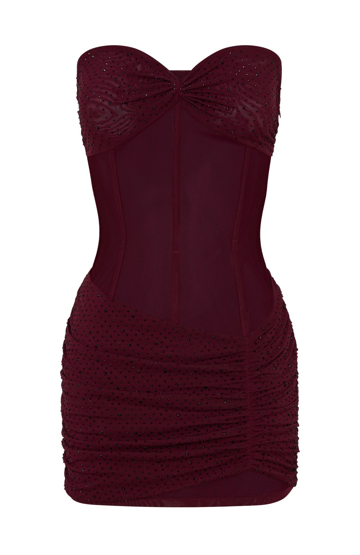 White Fox Can't Compare Embellished Mini Dress Burgundy