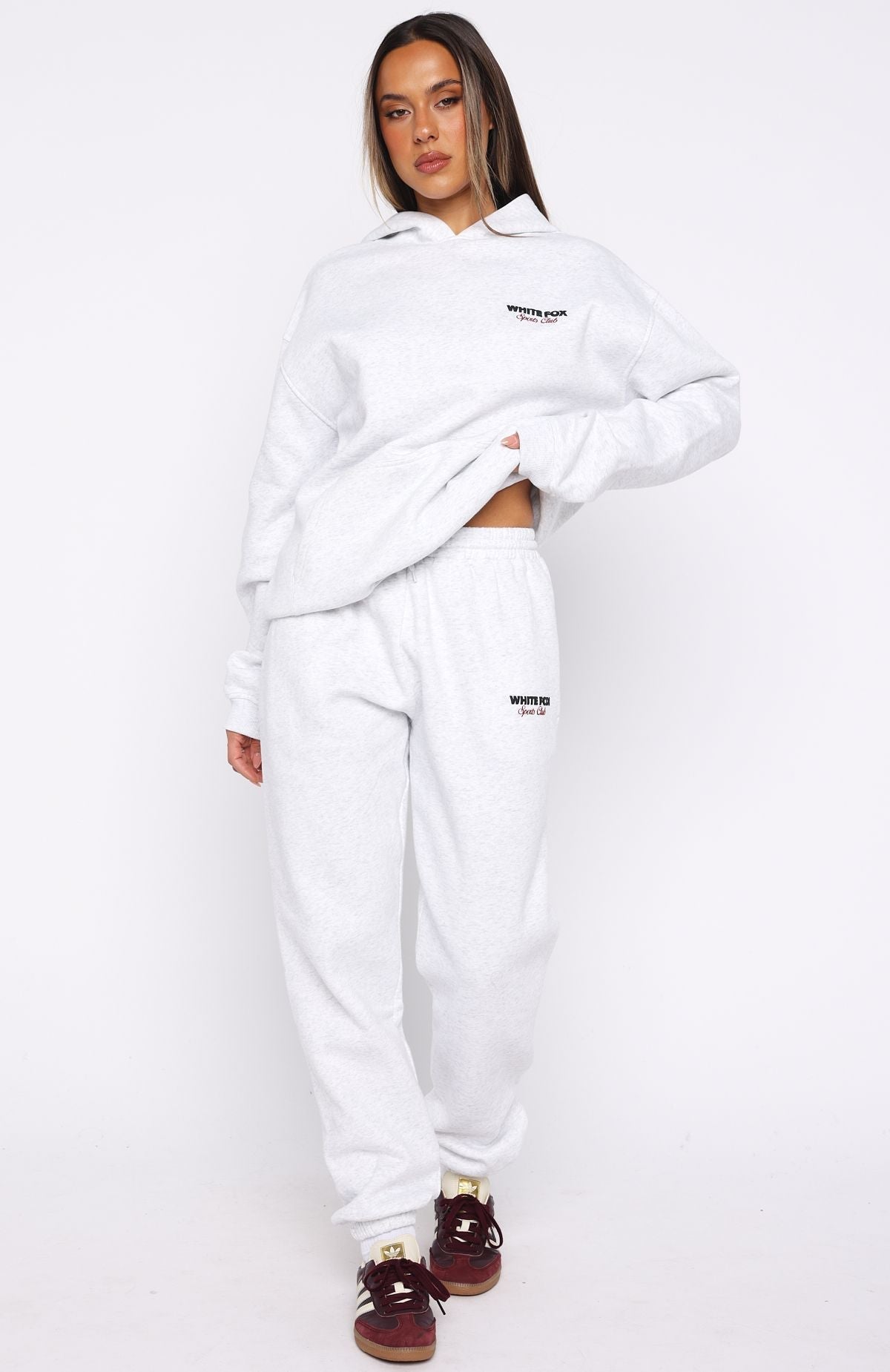 White Fox Club 14 Izzy Oversized Hoodie Grey Marle