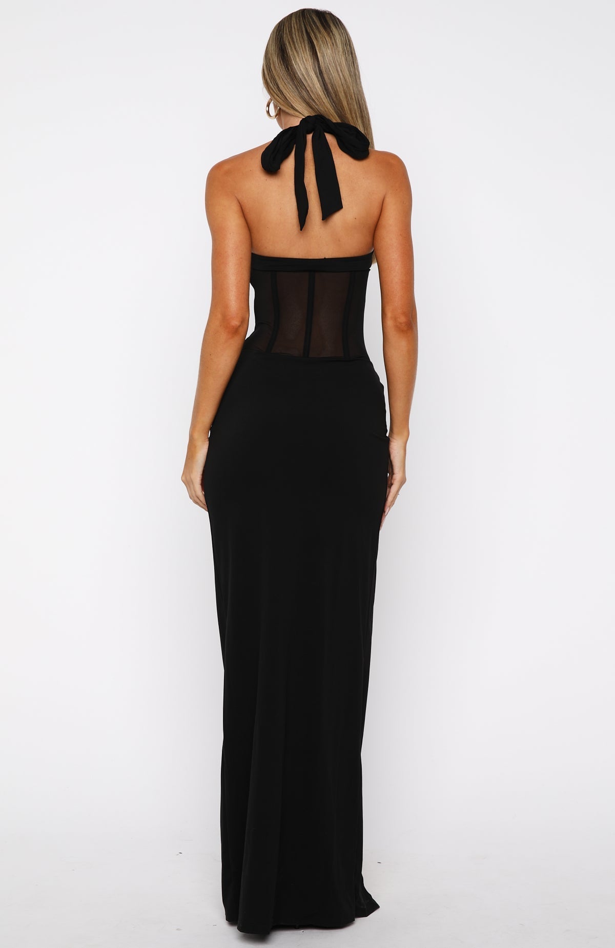 White Fox Champagne Promises Maxi Dress Black