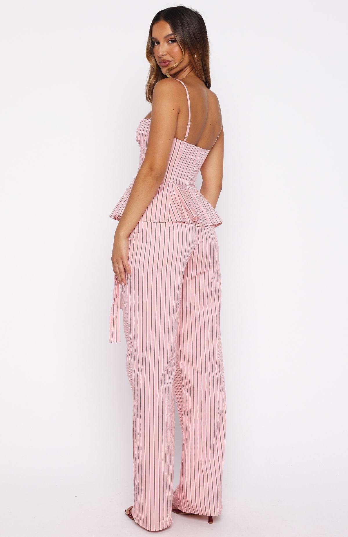 White Fox Tempt Me Not Pants Pink Stripe