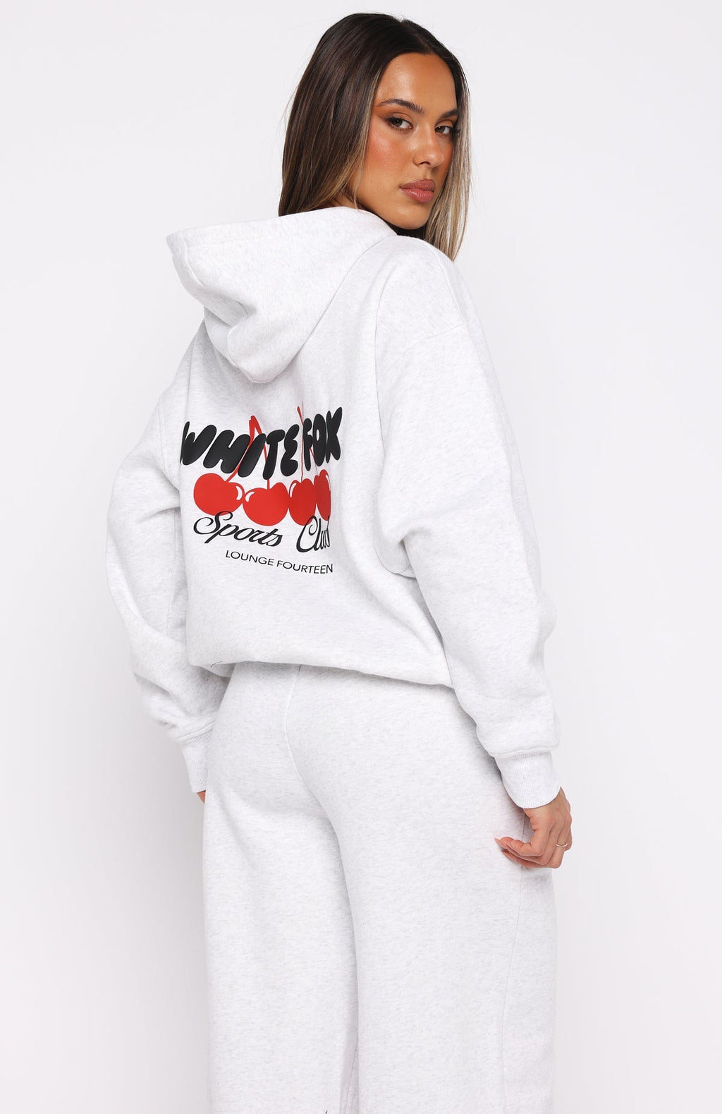 White Fox Club 14 Cassie Boxy Hoodie Grey Marle