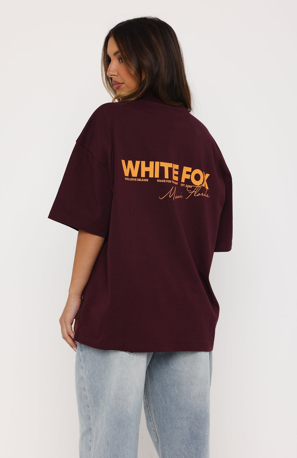 White Fox Give It Time Oversized Tee Plum
