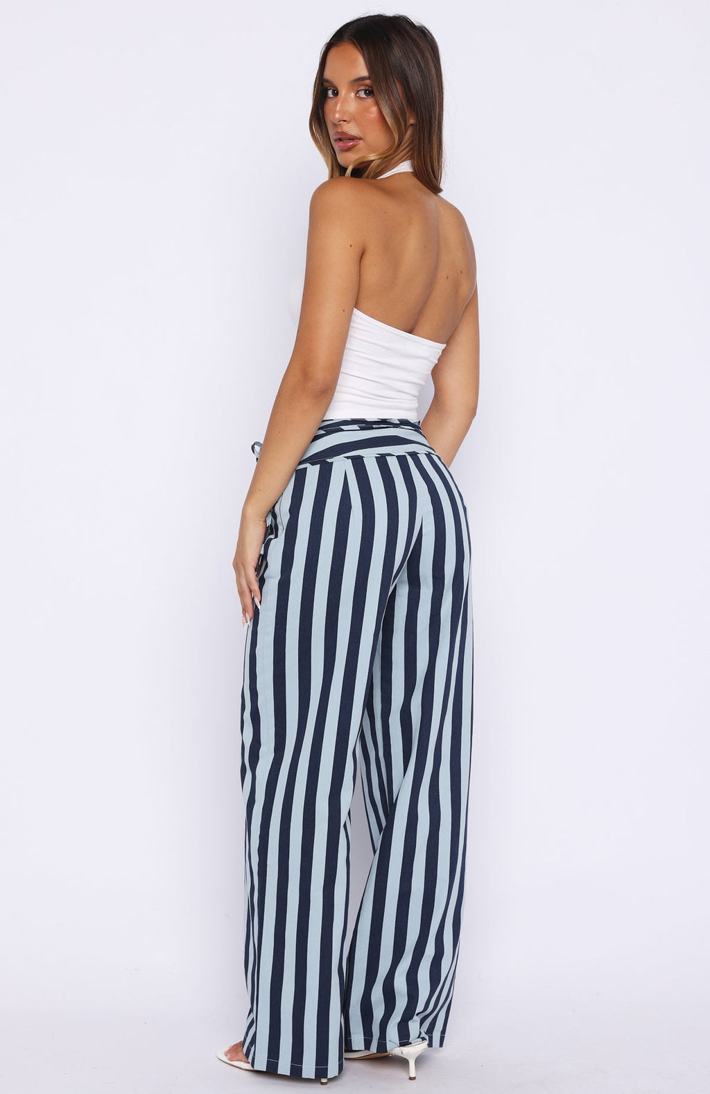 White Fox Won't Look Back Pants Blue Stripe