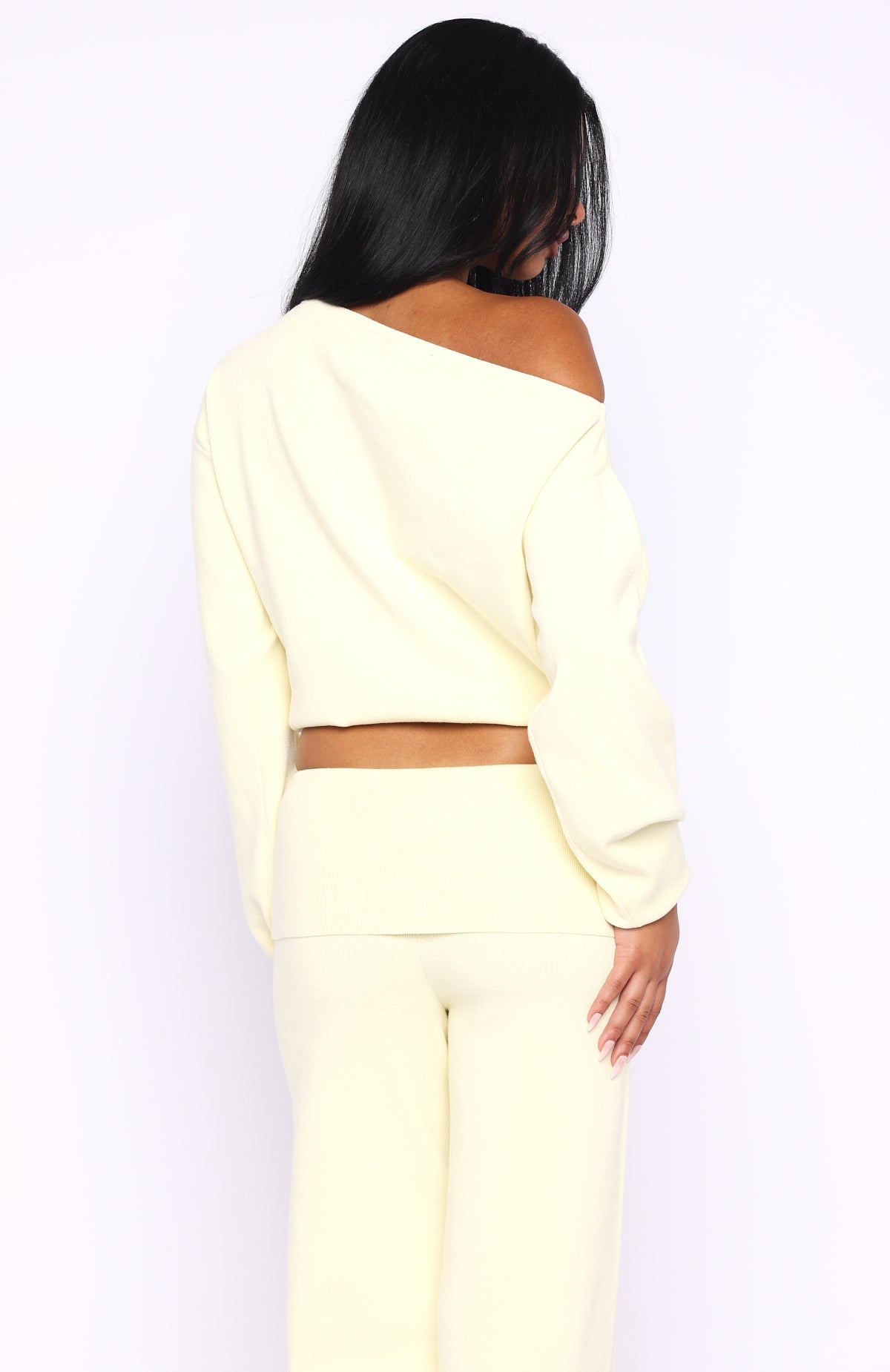 White Fox Can't Find The Words Knit Sweater Lemon