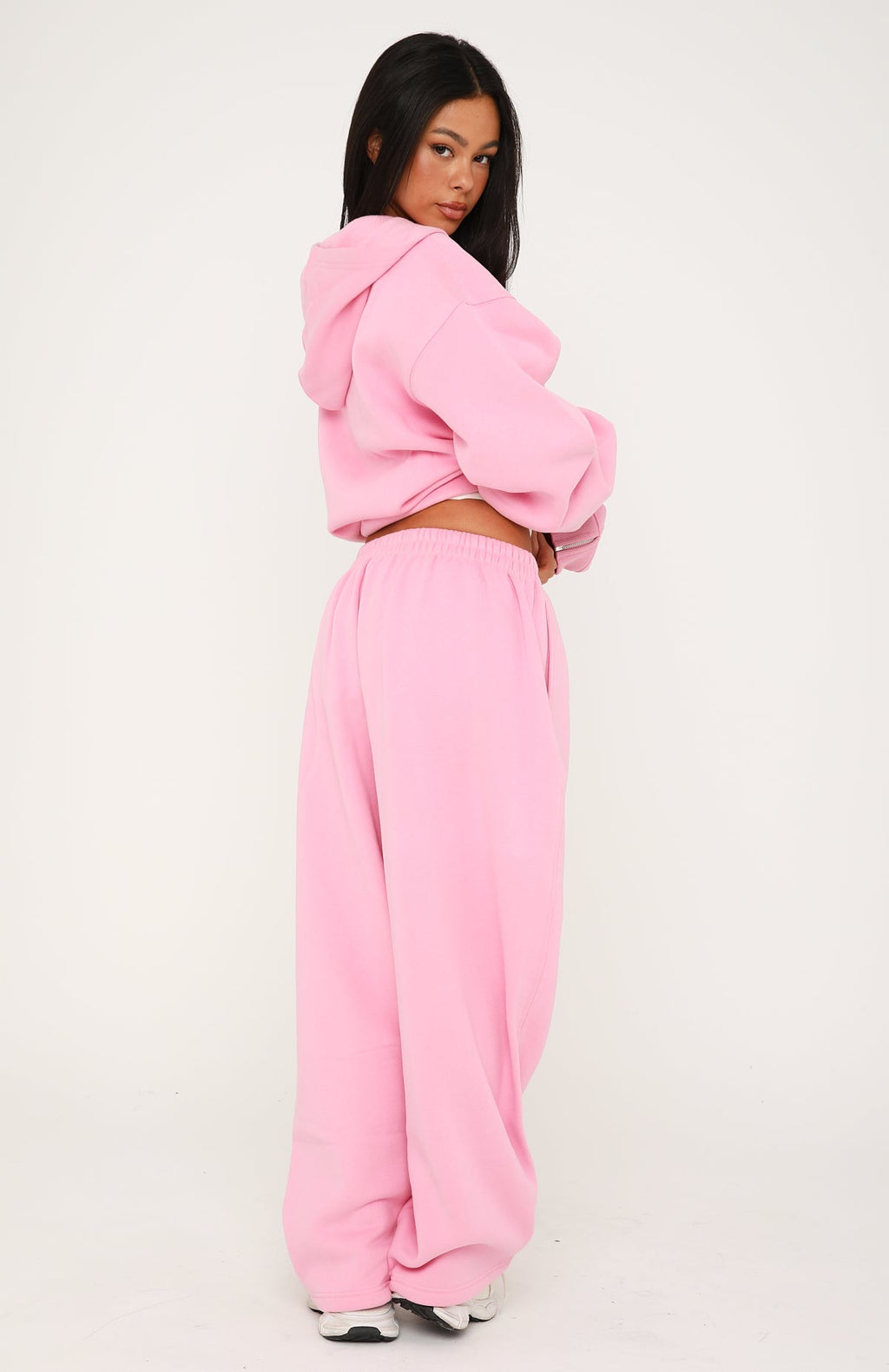 White Fox Core Classic Barrel Leg Sweatpants Pink