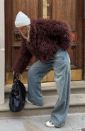 White Fox Weekend Away Faux Fur Jacket Chocolate