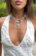 White Fox Kit Necklace Set Gold