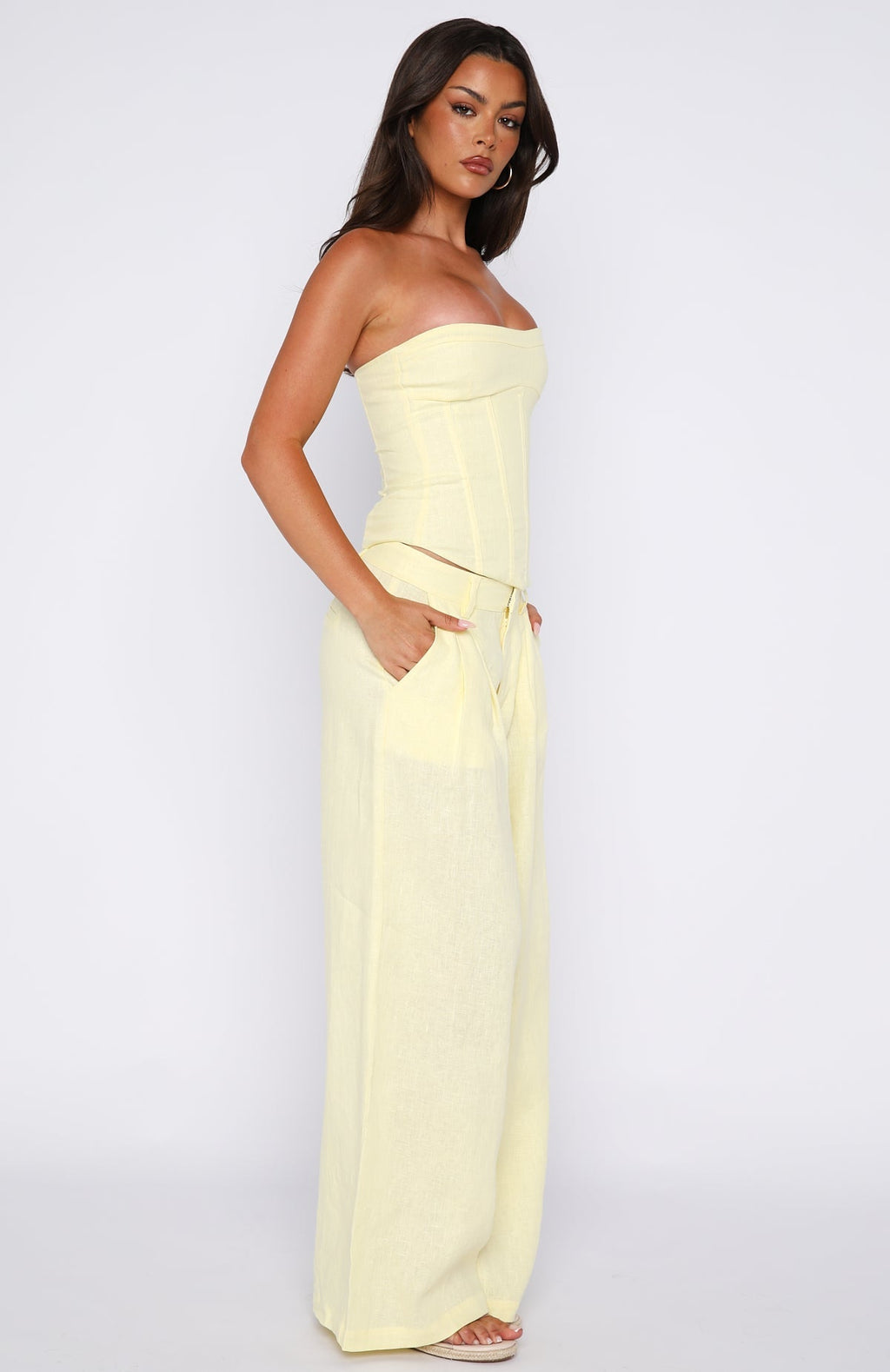 White Fox Unfinished Feelings Pants Lemon