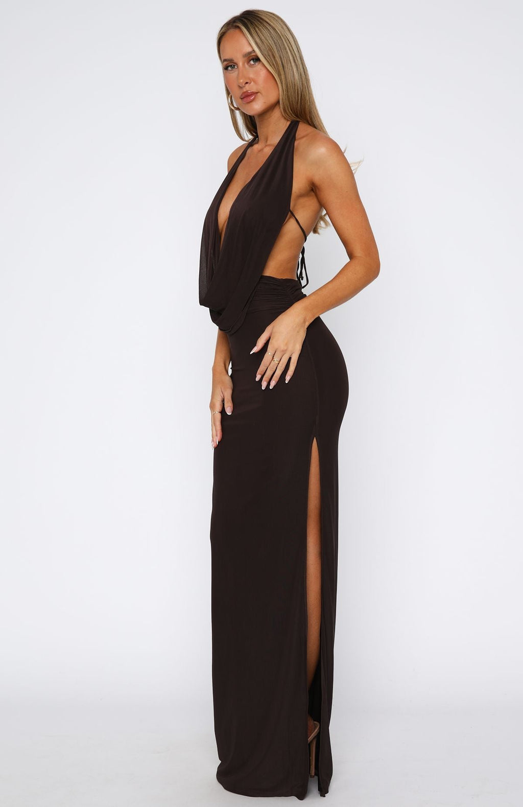 White Fox Neither One Of Us Maxi Dress Chocolate