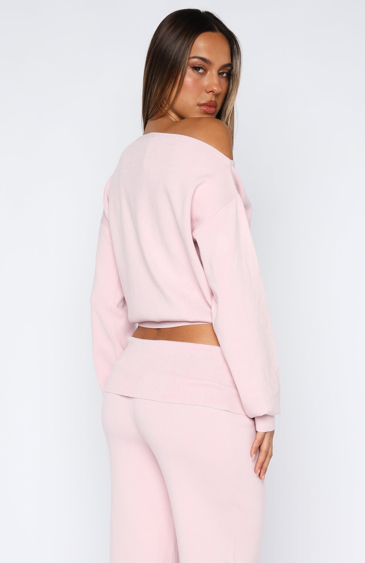 White Fox Can't Find The Words Knit Sweater Pink