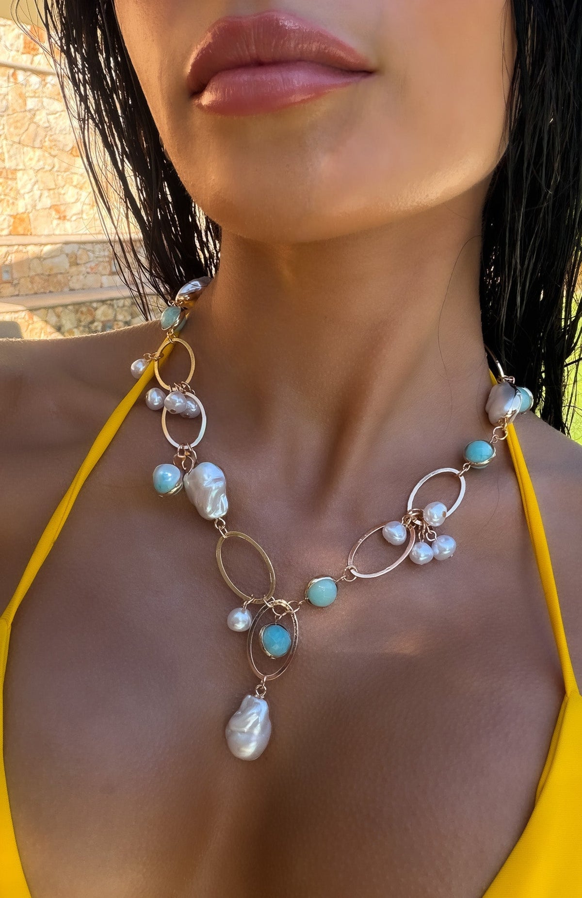 White Fox Borna Necklace Gold