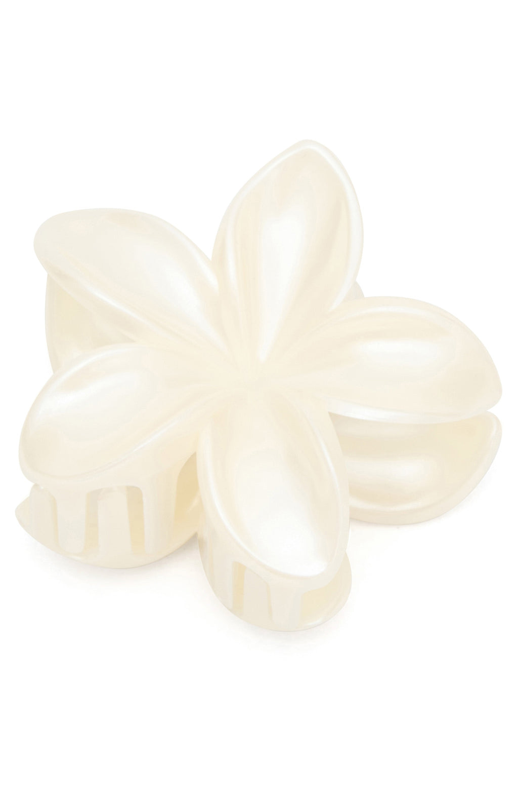 White Fox Floral Charm Hair Clip Pearl