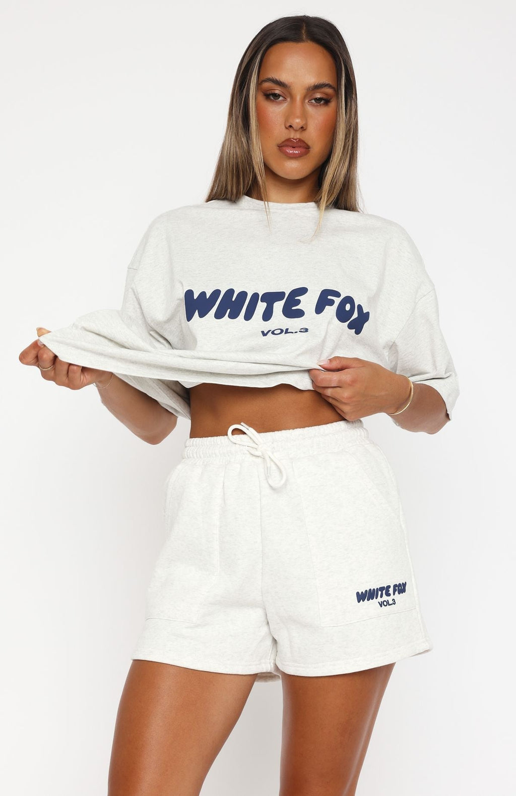 White Fox Offstage Lounge Shorts Mineral Grey