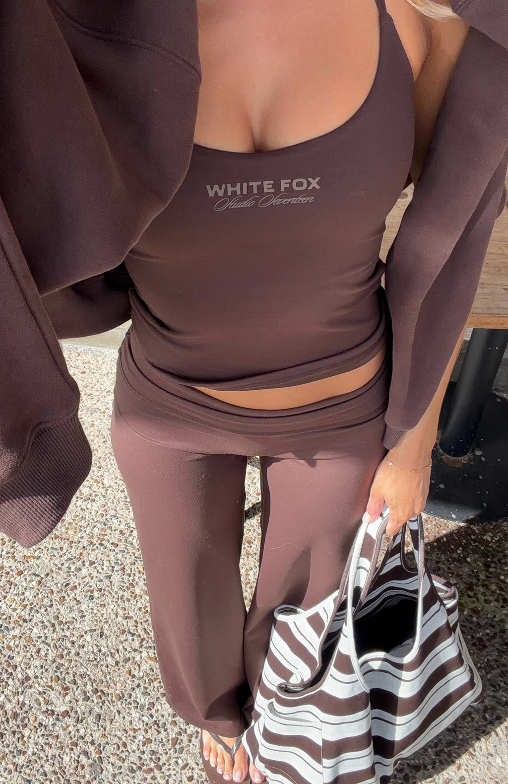 White Fox Studio 17 Lila Wide Leg Pants Chocolate