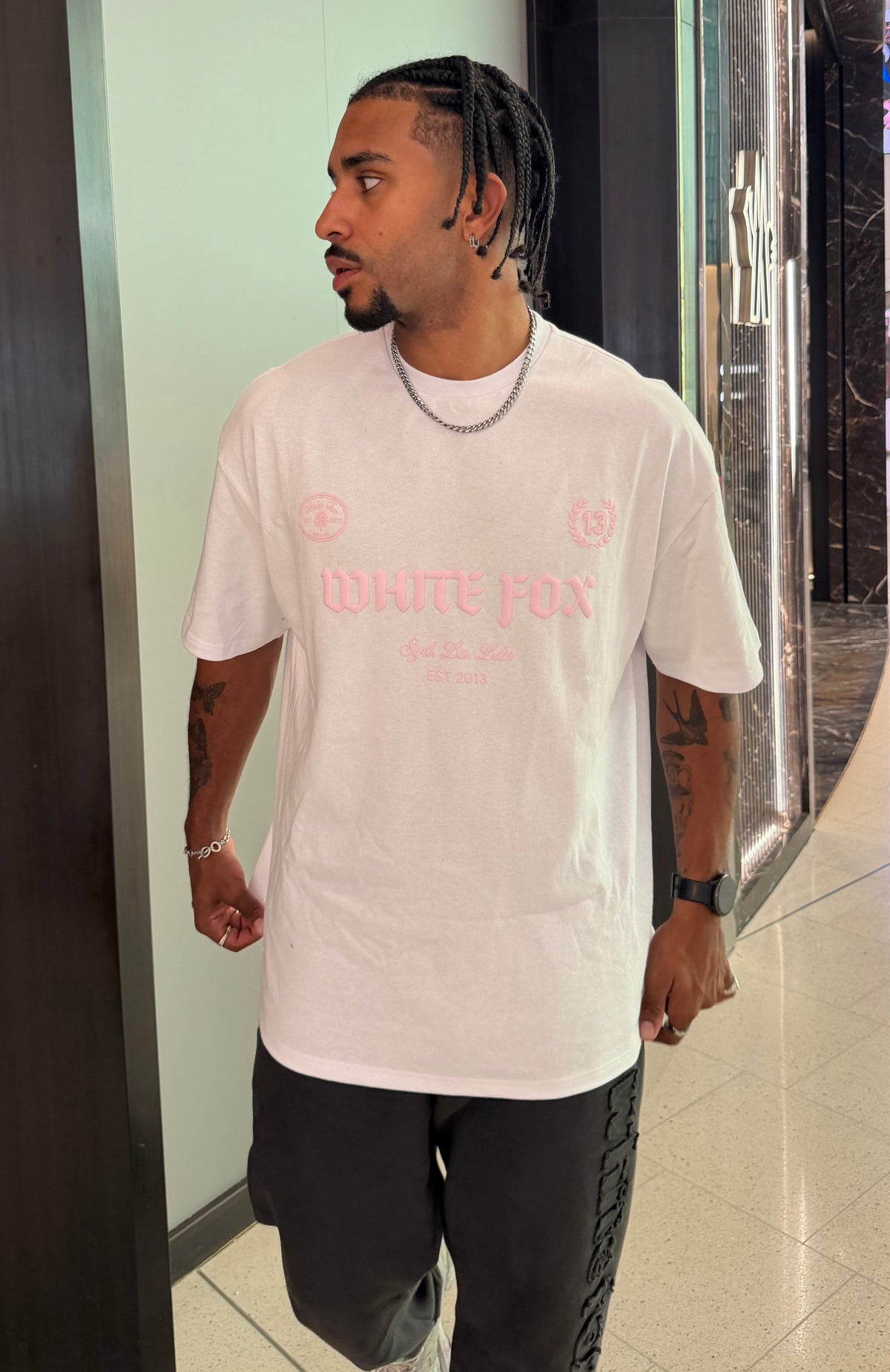 White Fox Vibe Too High Oversized Tee White
