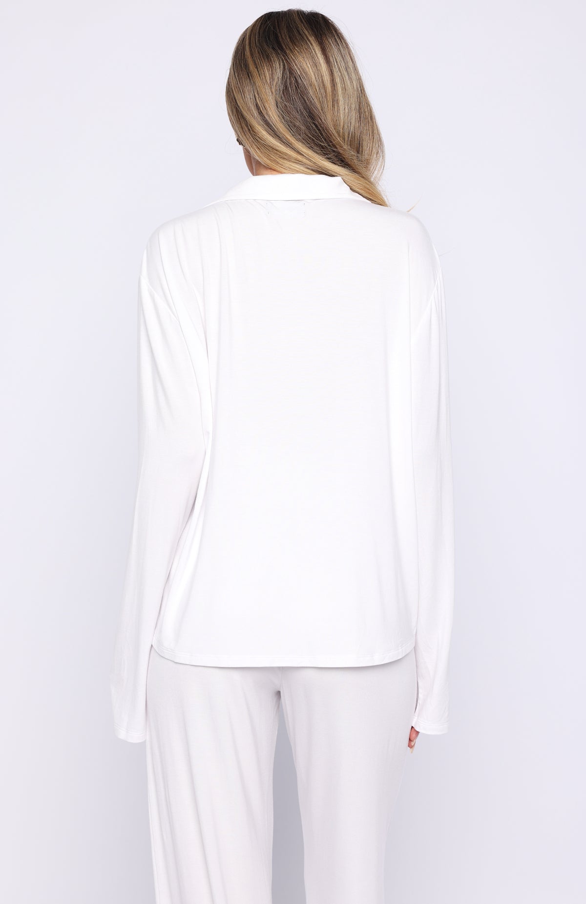 White Fox Bridal Party Long Sleeve Pyjama Set Off White