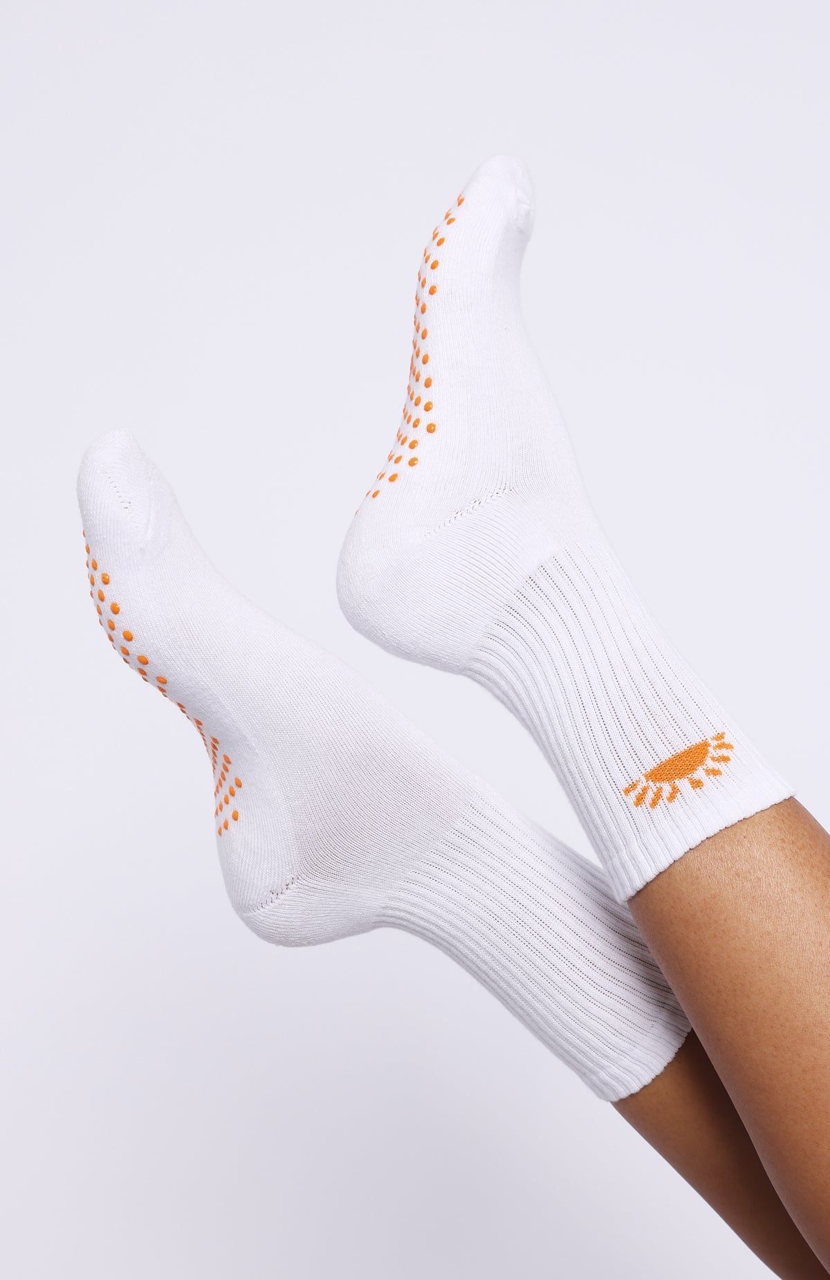 White Fox Bright Side Grip Socks 2 Pack Mango & Pink