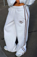 White Fox Studio 17 Raven Wide Leg Sweatpants Grey Marle