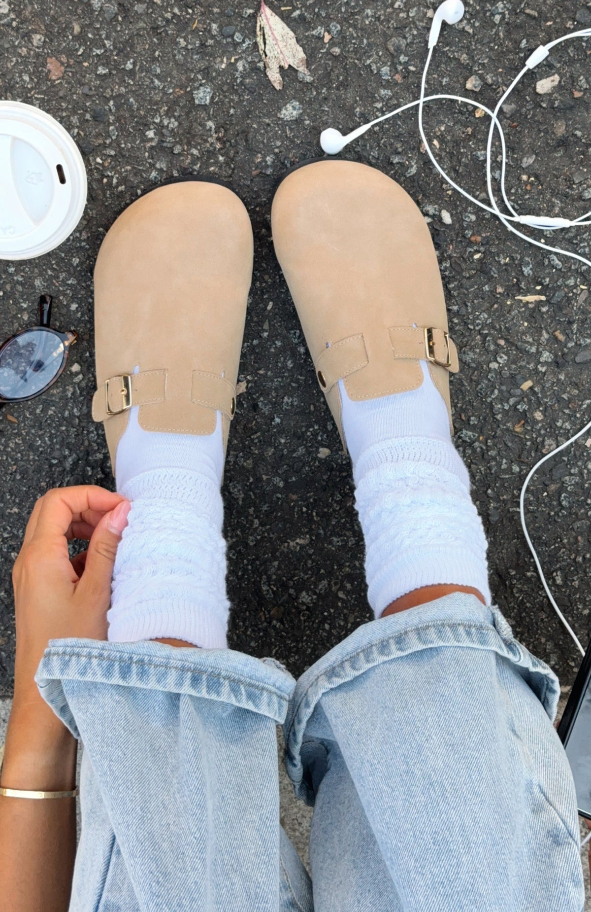 White Fox Penelope Flats Taupe