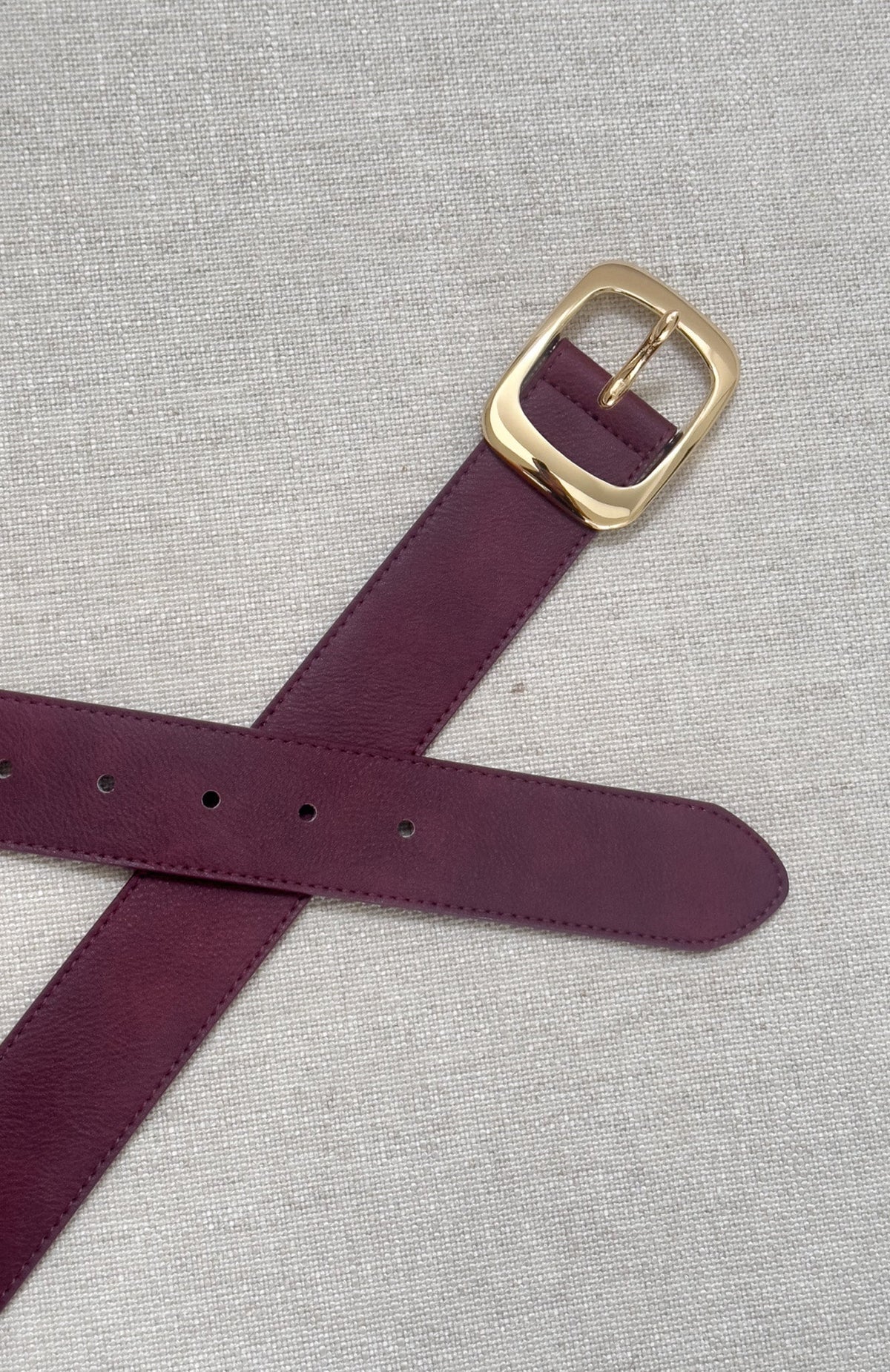 White Fox Reed Belt Burgundy/Gold