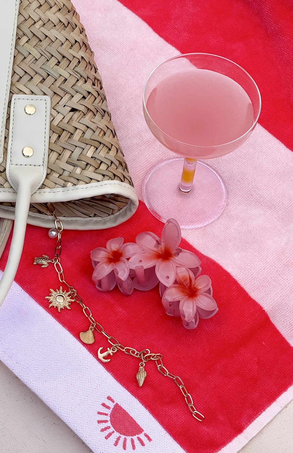 White Fox Parker Hair Clip Pink