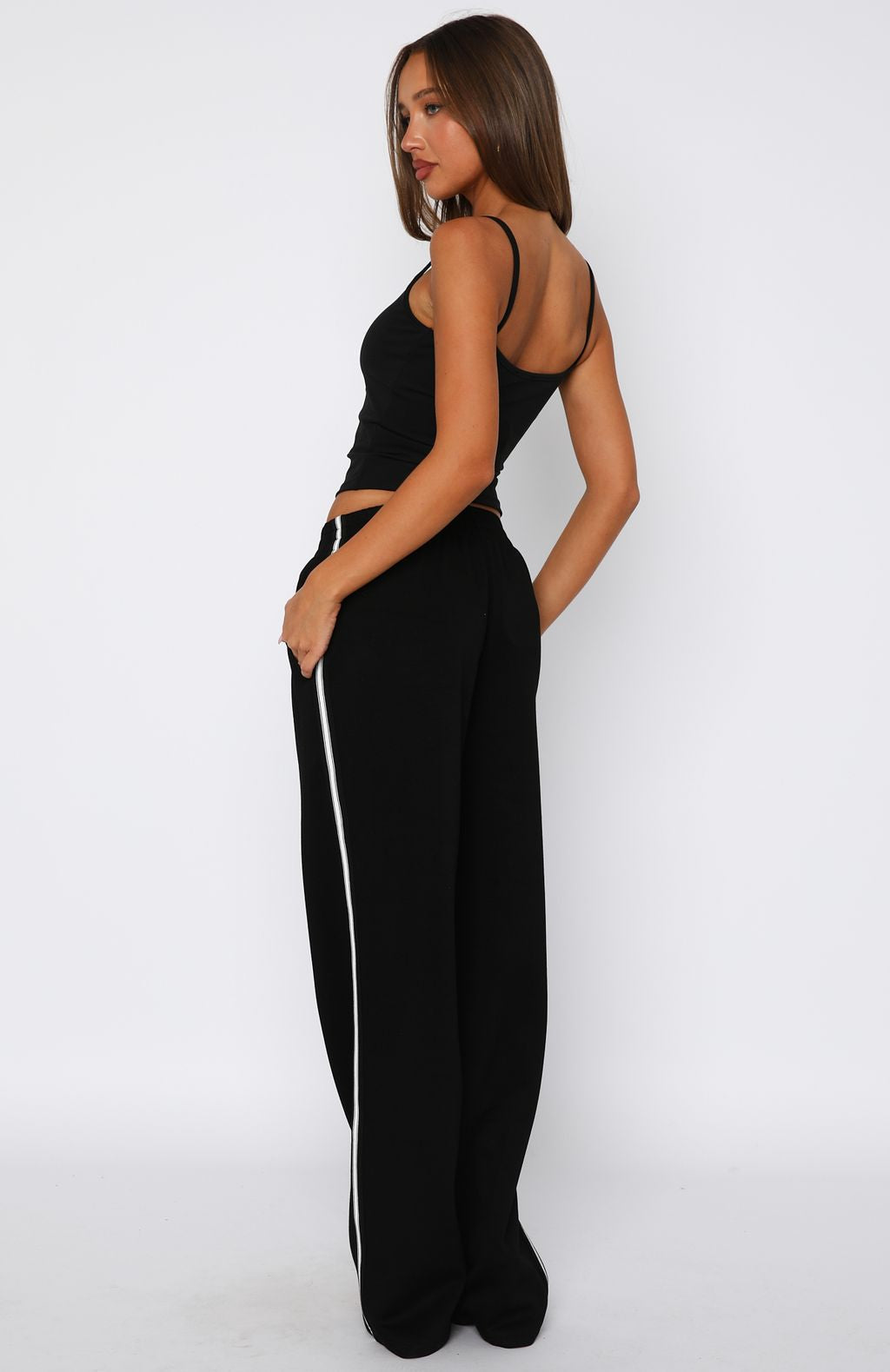 White Fox Travel Era Track Pants Black