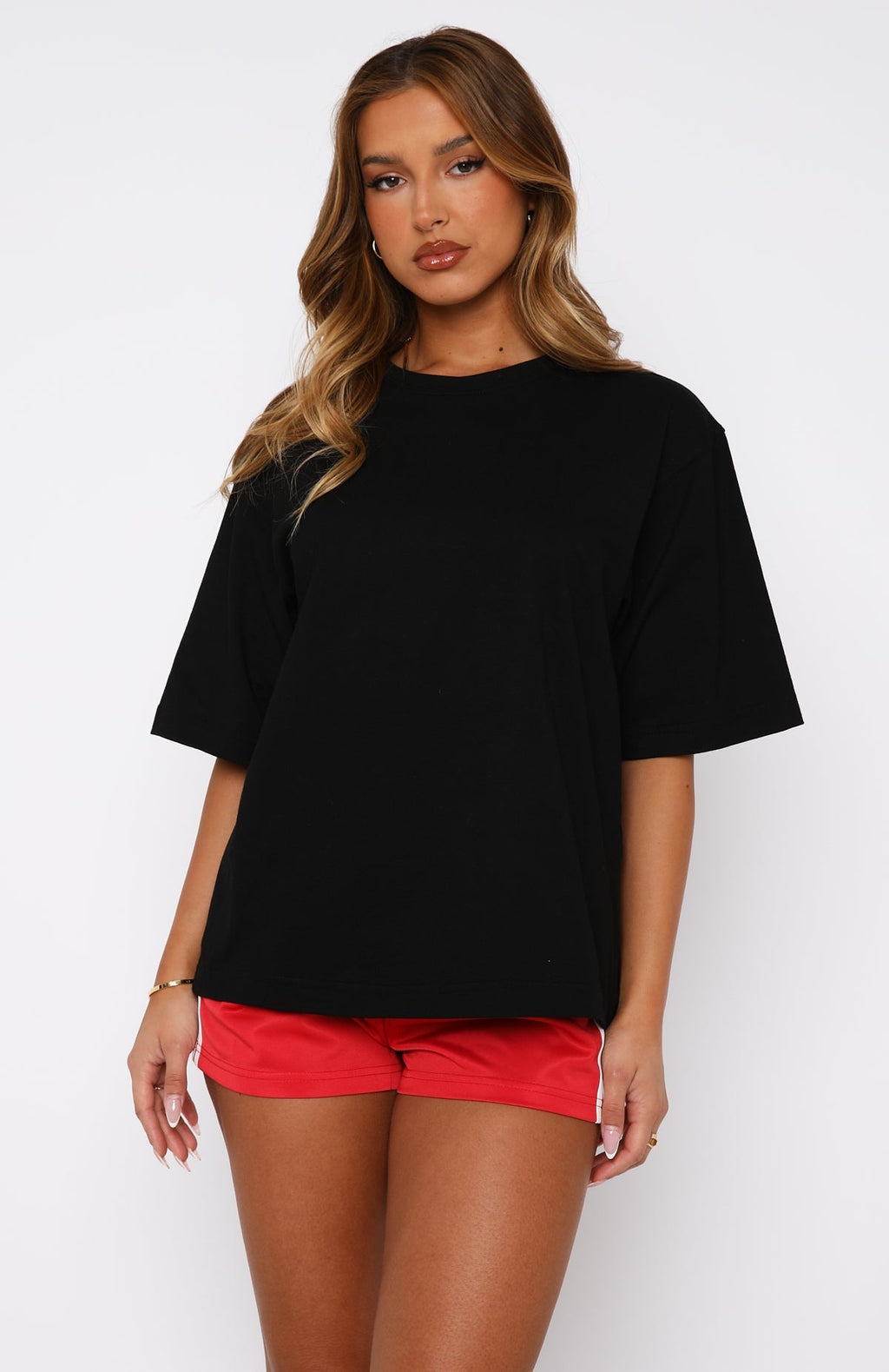 White Fox Let It Out Oversized Tee Black