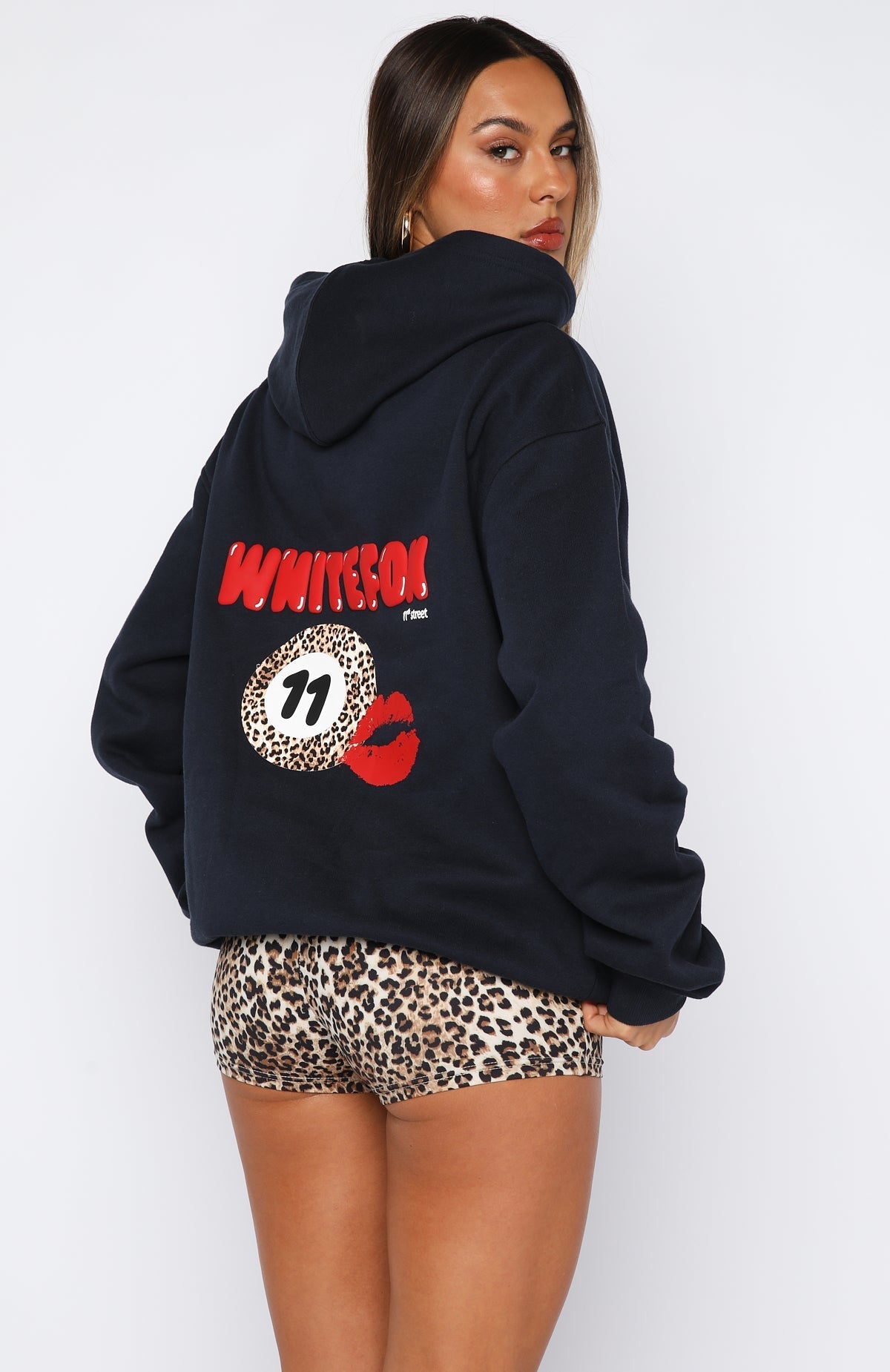 White Fox 11th Street She's So Lucky Oversized Hoodie Blueberry Twist