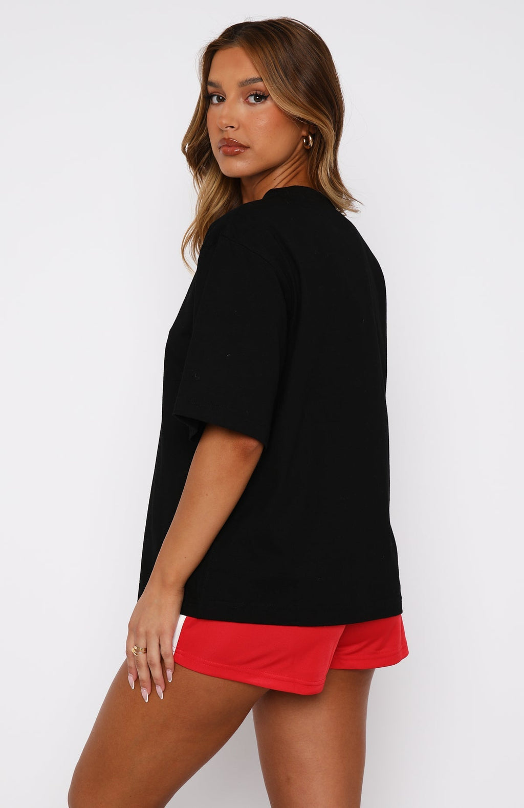 White Fox Let It Out Oversized Tee Black
